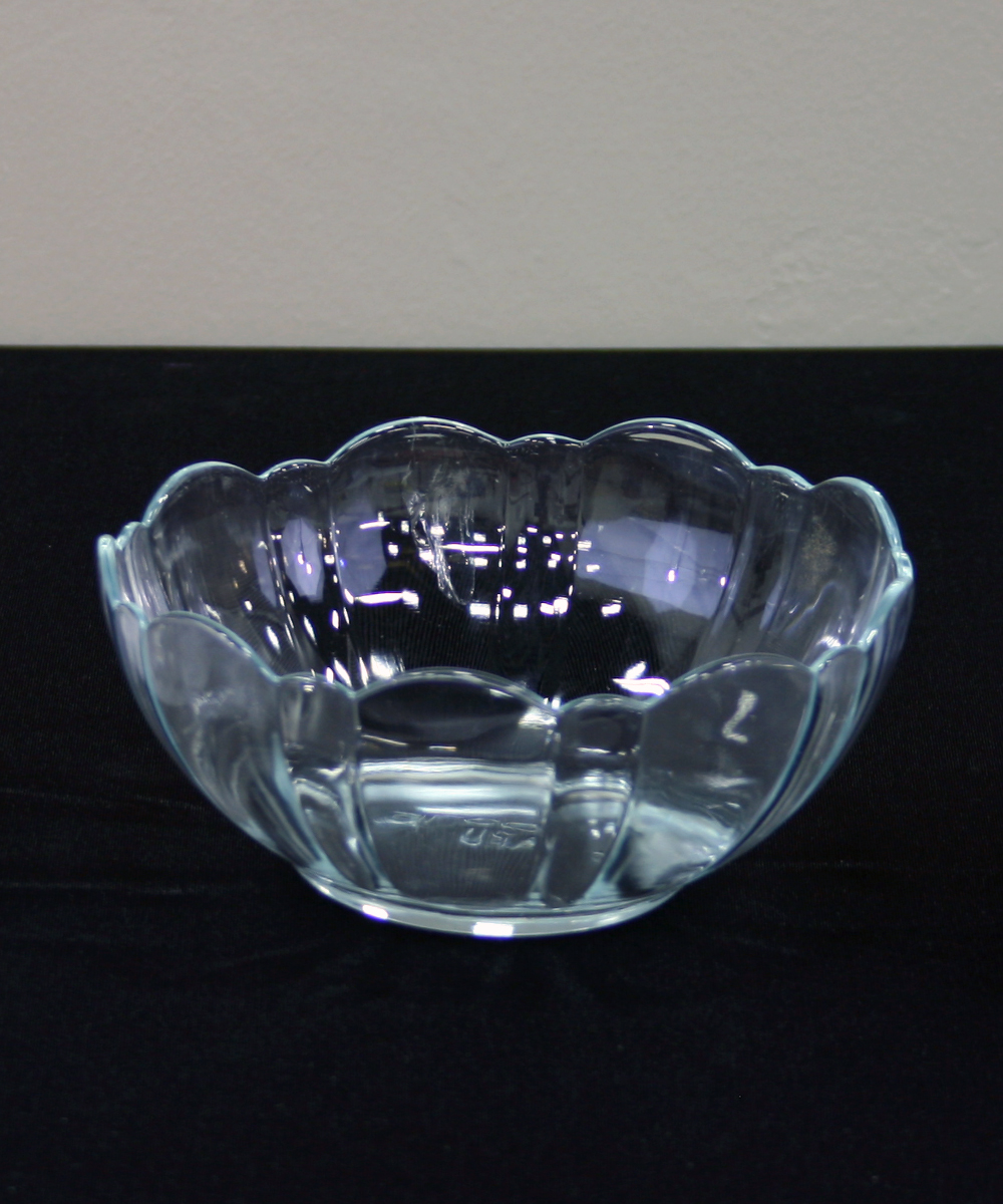Clear Glass Fluted Bowl